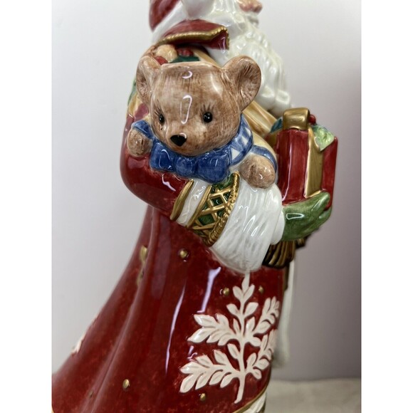 Fitz And Floyd Solstice Santa Handcrafted Christmas Teapot 12” 2005 New Open Box - Picture 8 of 16